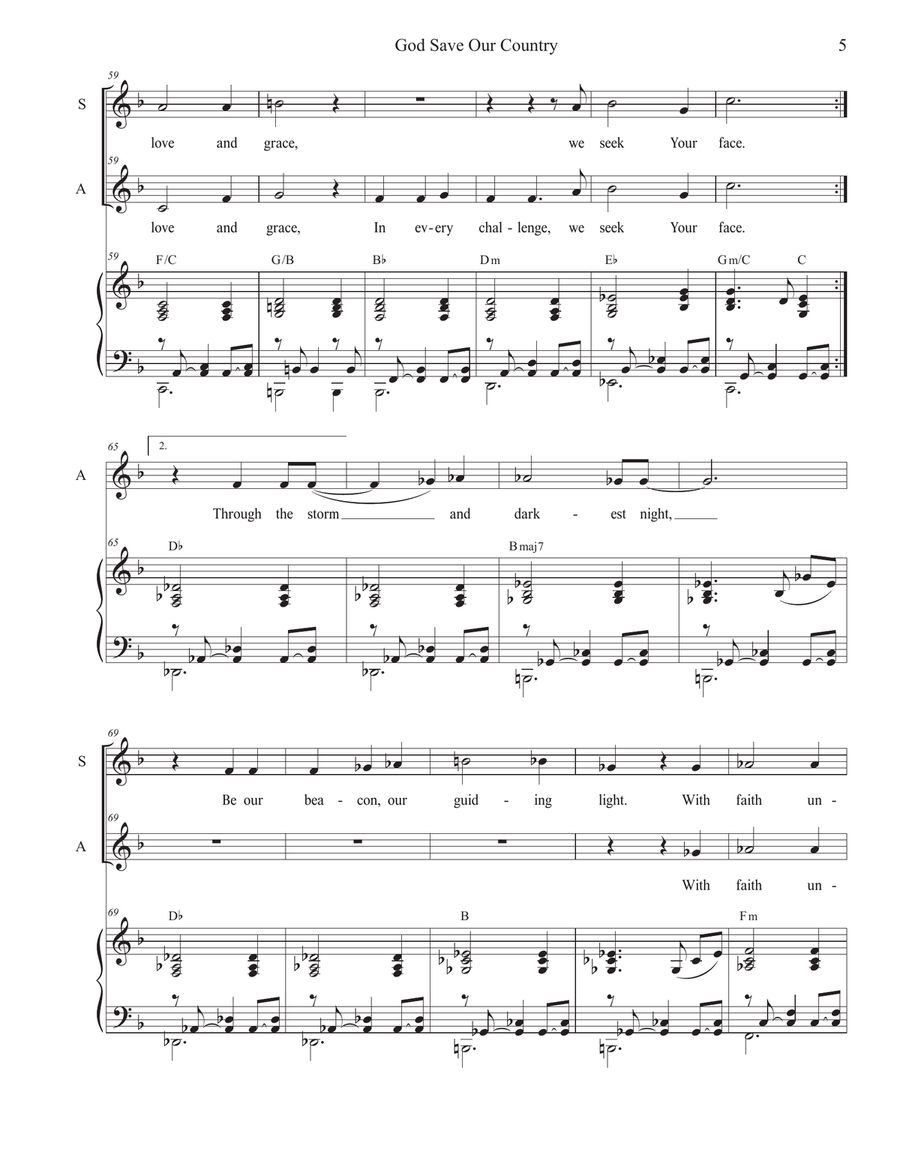 God Save Our Country (2-part choir - (SA) SA scores gallery preview page 5