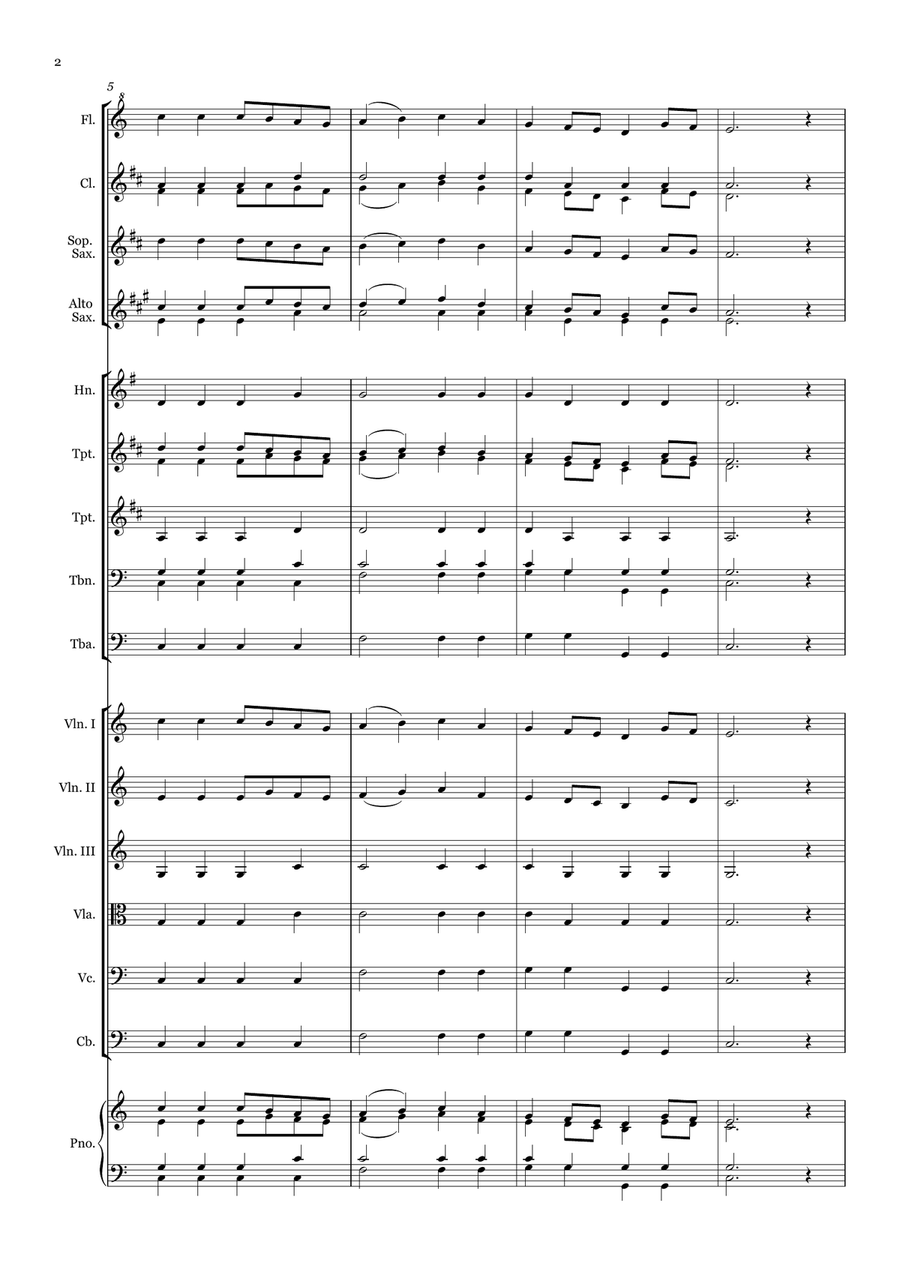 Tell Me the Old, Old Story - for Beginner Orchestra Chamber Music scores gallery preview page 2