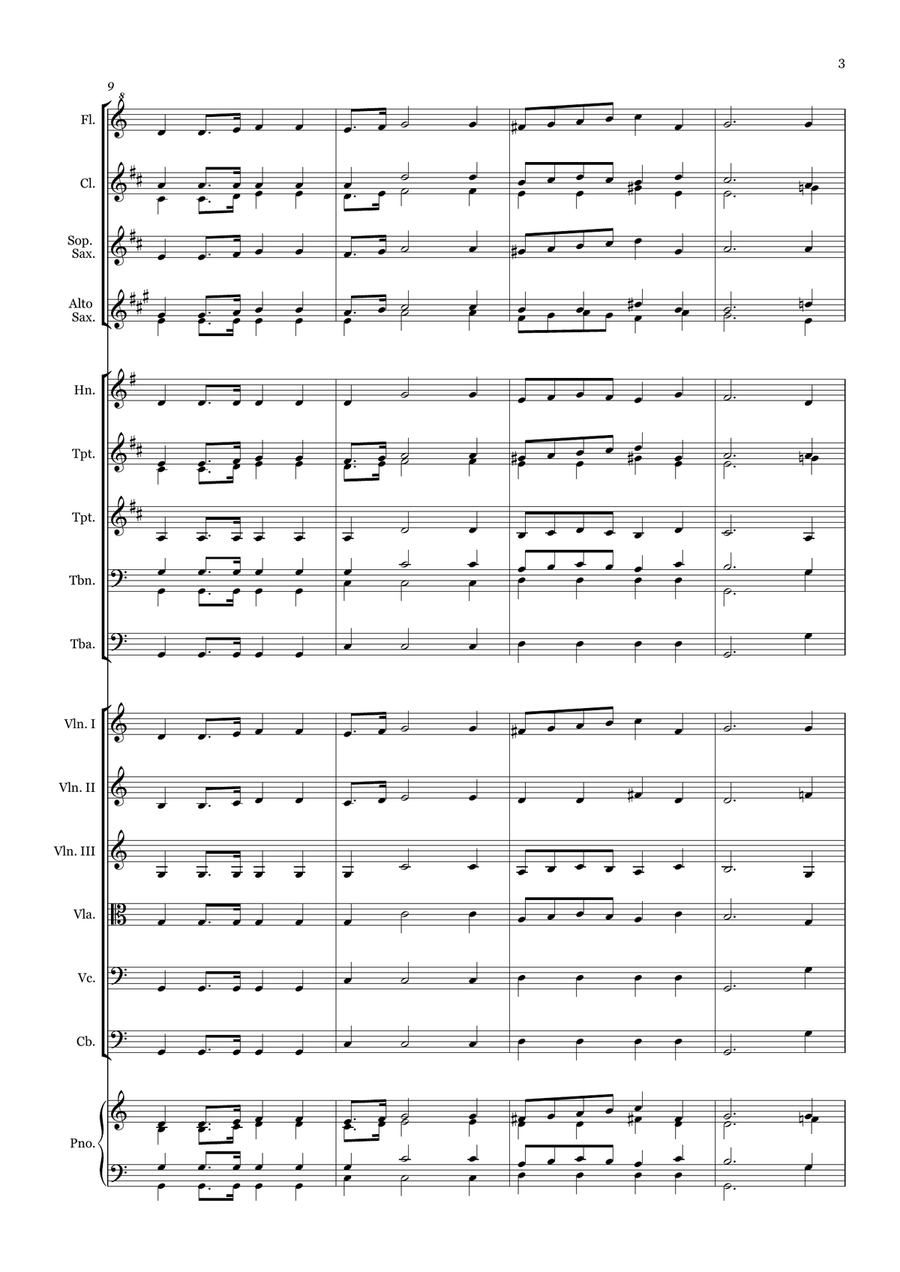 Tell Me the Old, Old Story - for Beginner Orchestra Chamber Music scores gallery preview page 3