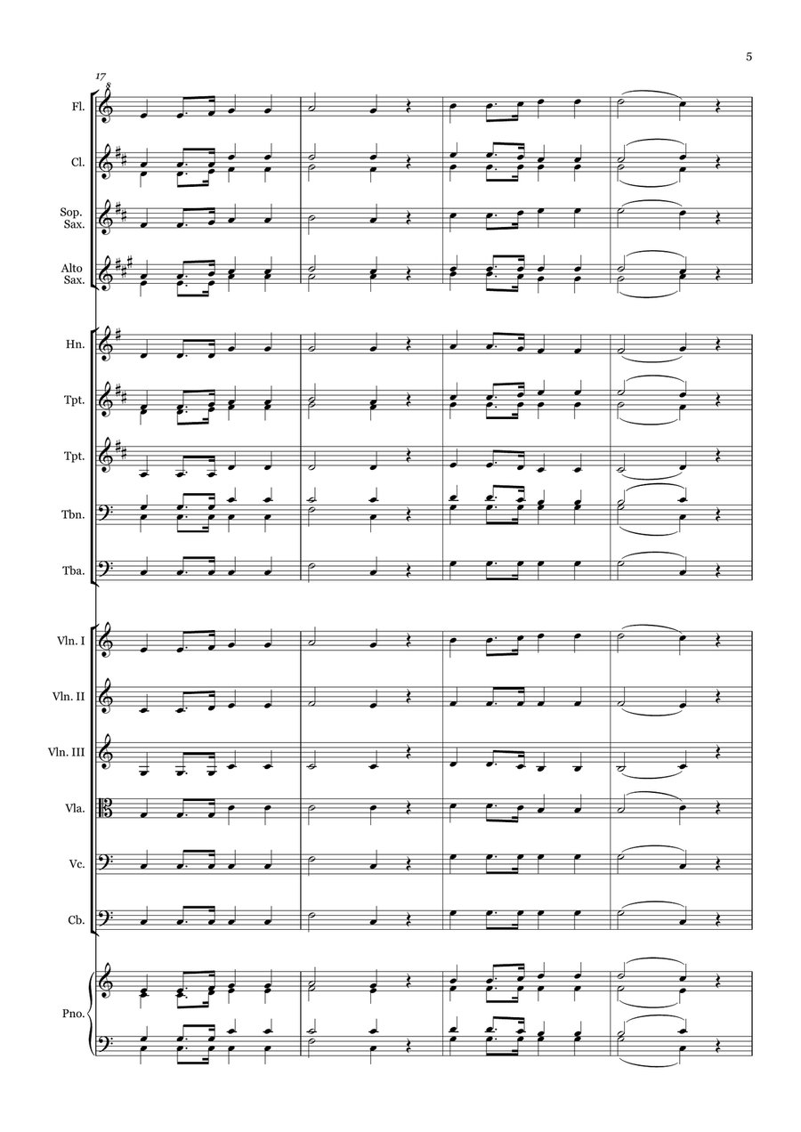 Tell Me the Old, Old Story - for Beginner Orchestra Chamber Music scores gallery preview page 5