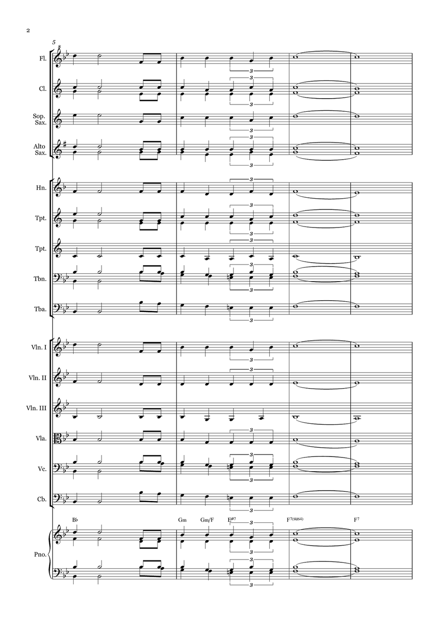 Majesty - for Beginner Orchestra (with chords) Chamber Music scores gallery preview page 2