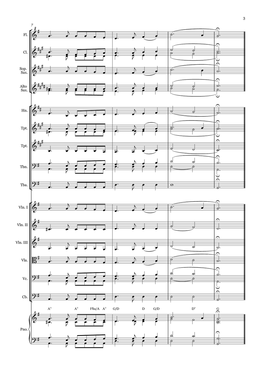 O Love That Will Not Let Me Go - for Beginner Orchestra. (with chords) Chamber Music scores gallery preview page 3