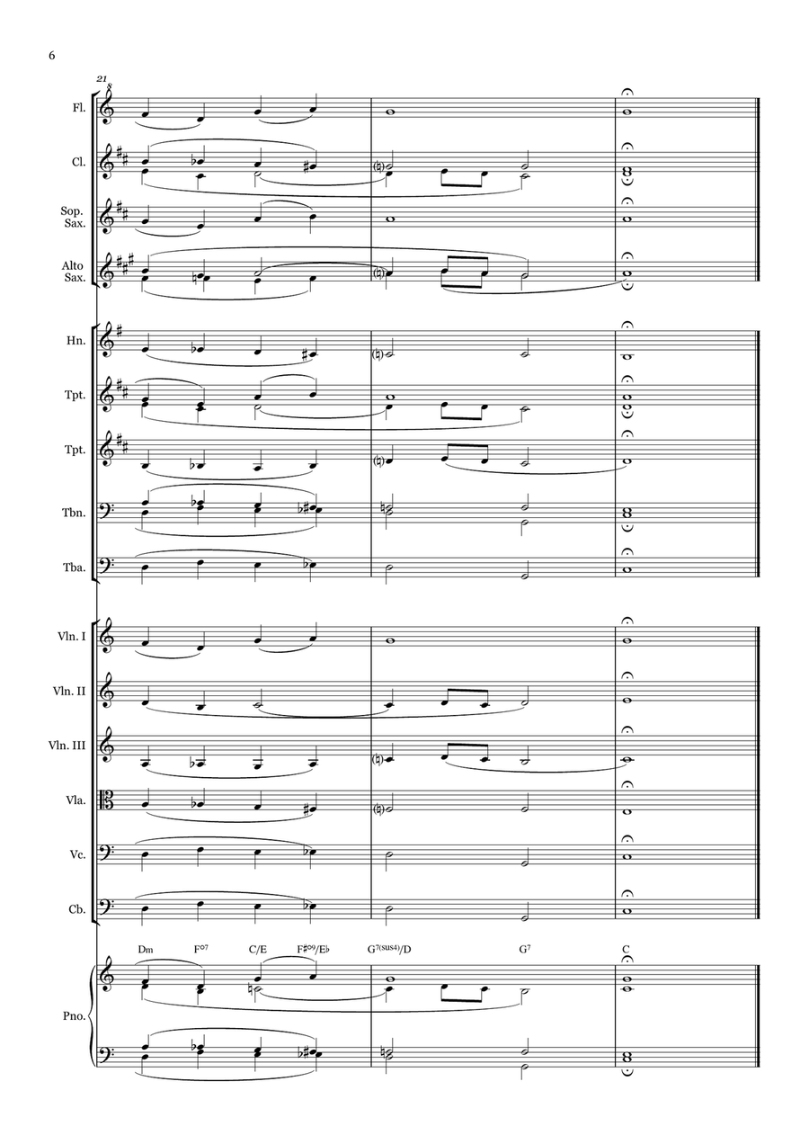 The Lord Bless You and Keep You - for Beginner Orchestra. (with Chords) Chamber Music scores gallery preview page 6