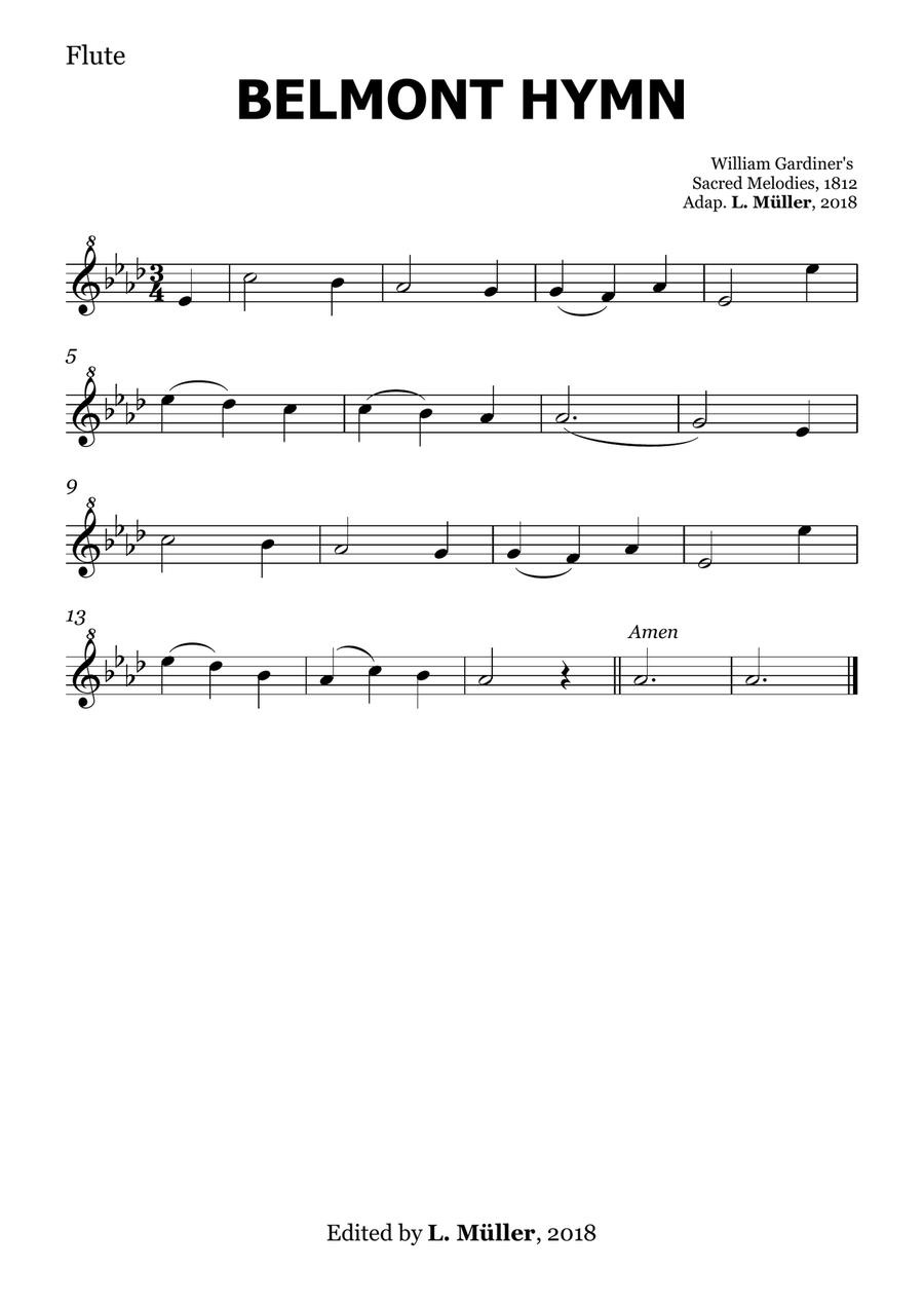Belmont Hymn - for Beginner Orchestra. (with chords) Chamber Music scores gallery preview page 5