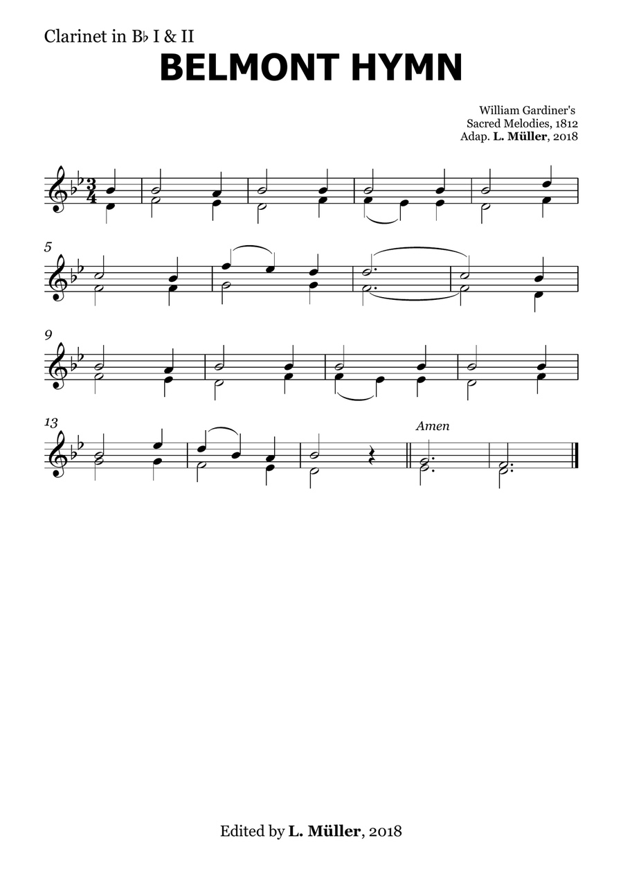 Belmont Hymn - for Beginner Orchestra. (with chords) Chamber Music scores gallery preview page 6