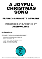 François-Auguste Gevaert | A Joyful Christmas Song | for Clarinet Ensemble (5-Part) Clarinet Quintet scores gallery preview page 3