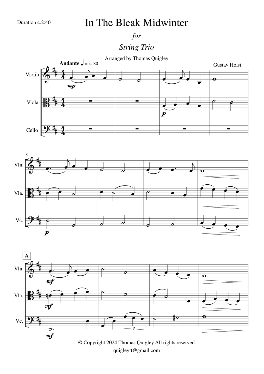 In the Bleak Midwinter In the Bleak Midwinter String Trio scores gallery preview page 2