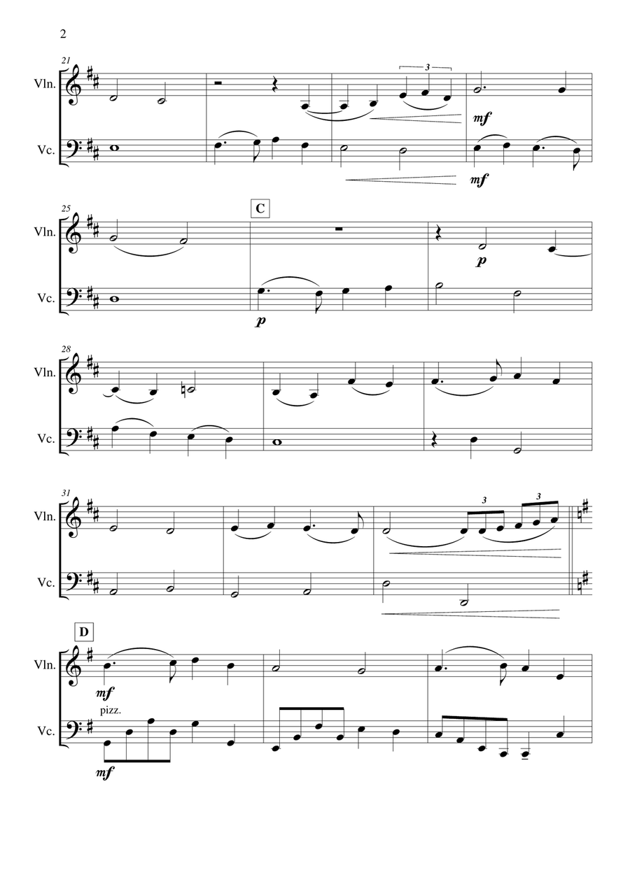 In the Bleak Midwinter ( Alternatve version) String Duet scores gallery preview page 3