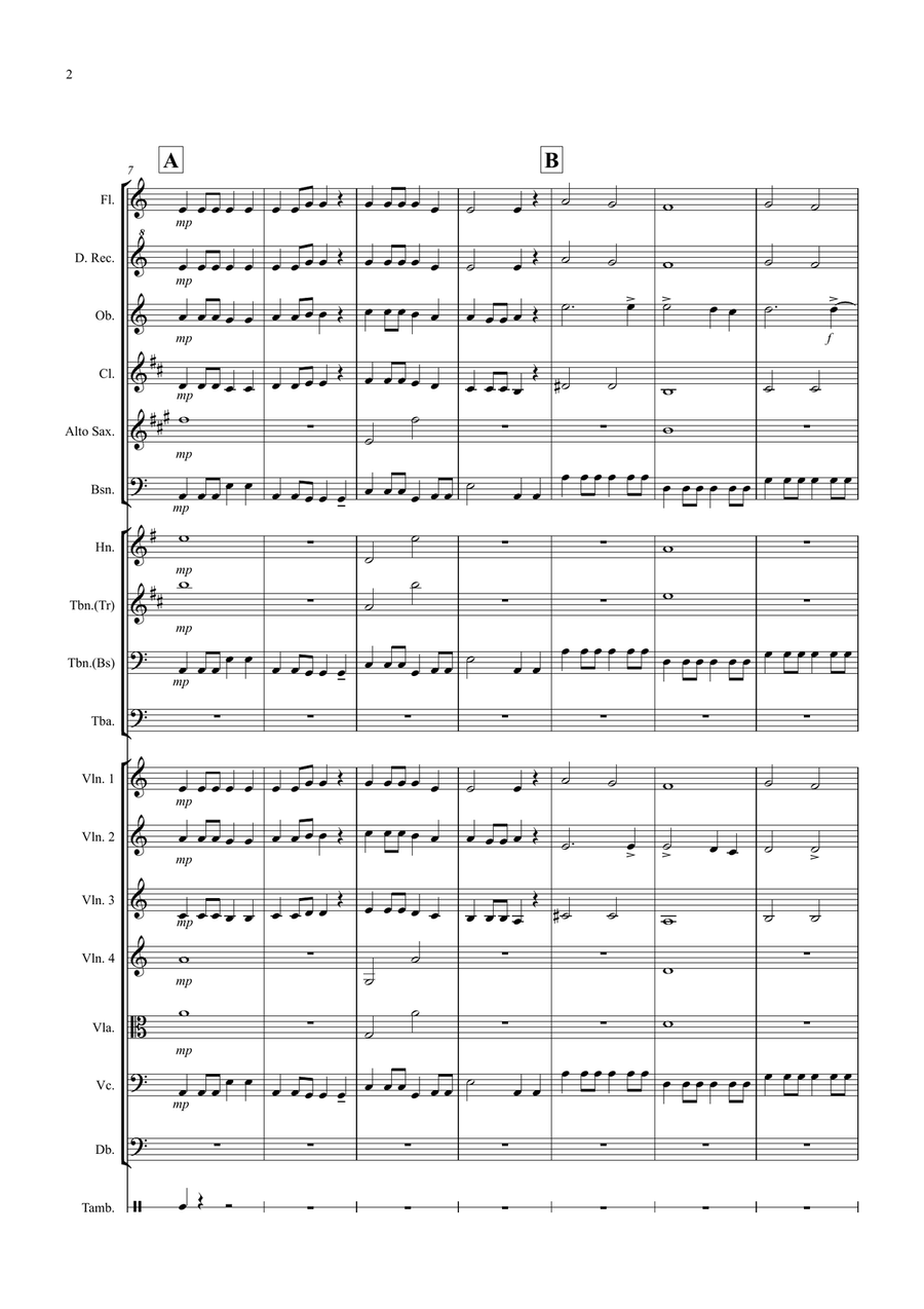 3 Renaissance Dances for Beginning School Orchestra by David Burndrett Full Orchestra - Digital Sheet Music page 2