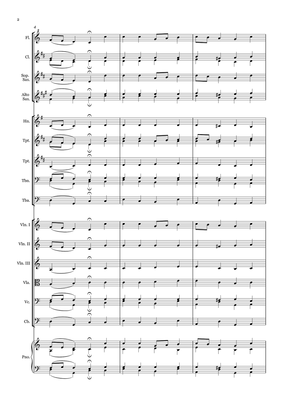 A Mighty Fortress - for Beginner Orchestra. Chamber Music scores gallery preview page 2