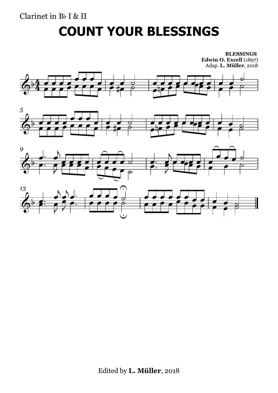 Count Your Blessings - for Beginner Orchestra. (with chords) Chamber Music scores gallery preview page 6