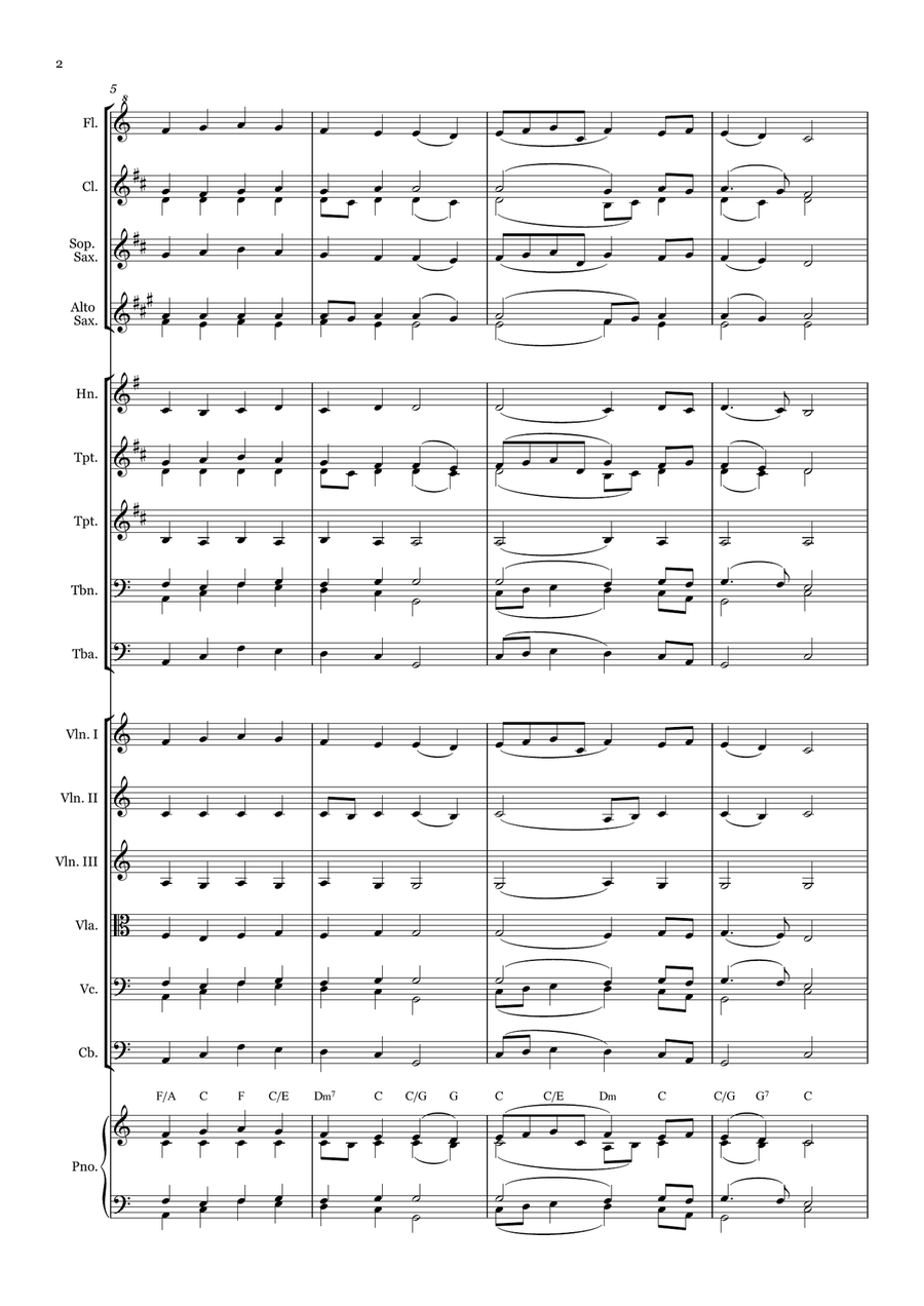 Jesus Christ is Risen Today - for Beginner Orchestra. (with chords) Chamber Music scores gallery preview page 2