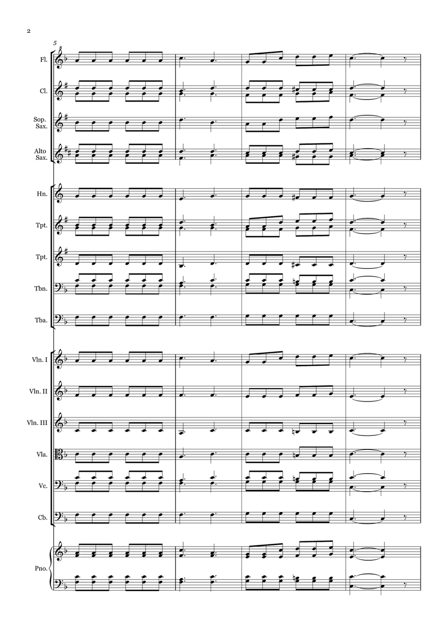 Jesus is Passing This Way - for Beginner Orchestra. Chamber Music scores gallery preview page 2
