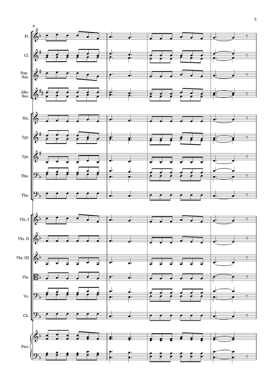 Jesus is Passing This Way - for Beginner Orchestra. Chamber Music scores gallery preview page 3