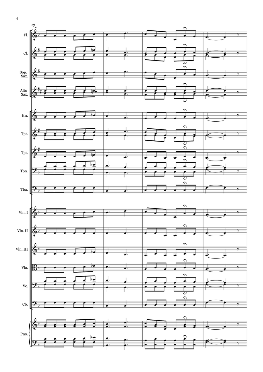 Jesus is Passing This Way - for Beginner Orchestra. Chamber Music scores gallery preview page 4