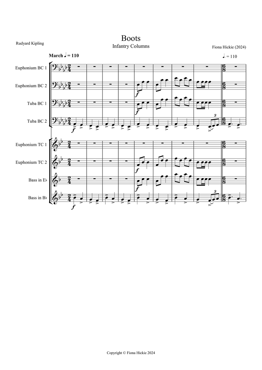 Boots: Infantry Column - Tuba Quartet Brass Quartet scores gallery preview page 2