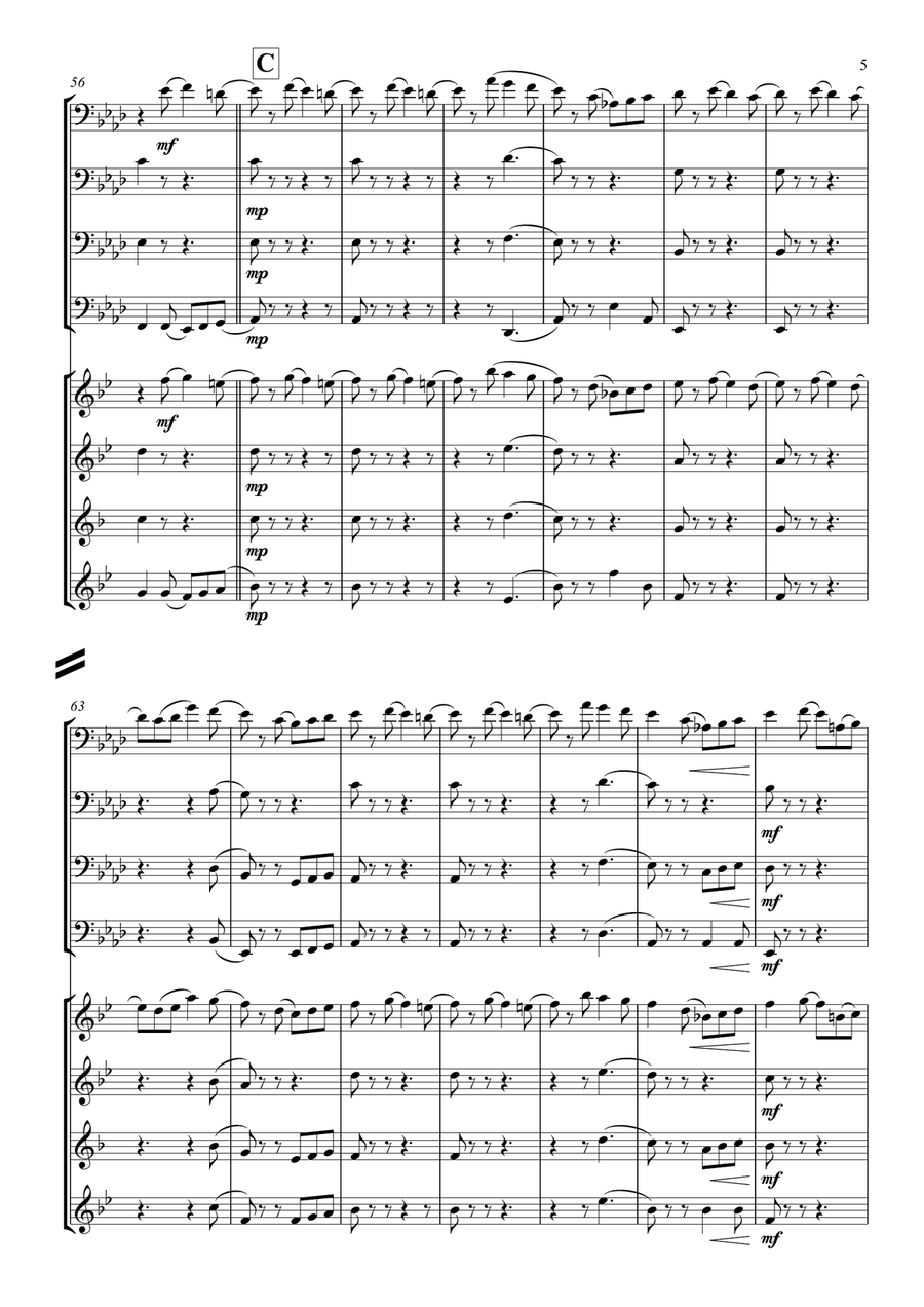Boots: Infantry Column - Tuba Quartet Brass Quartet scores gallery preview page 6