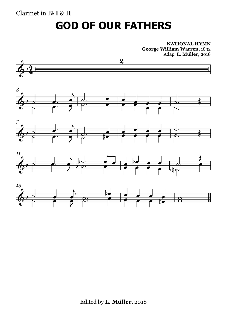God of Our Fathers - for Beginner Orchestra. (with chords) Chamber Music scores gallery preview page 6