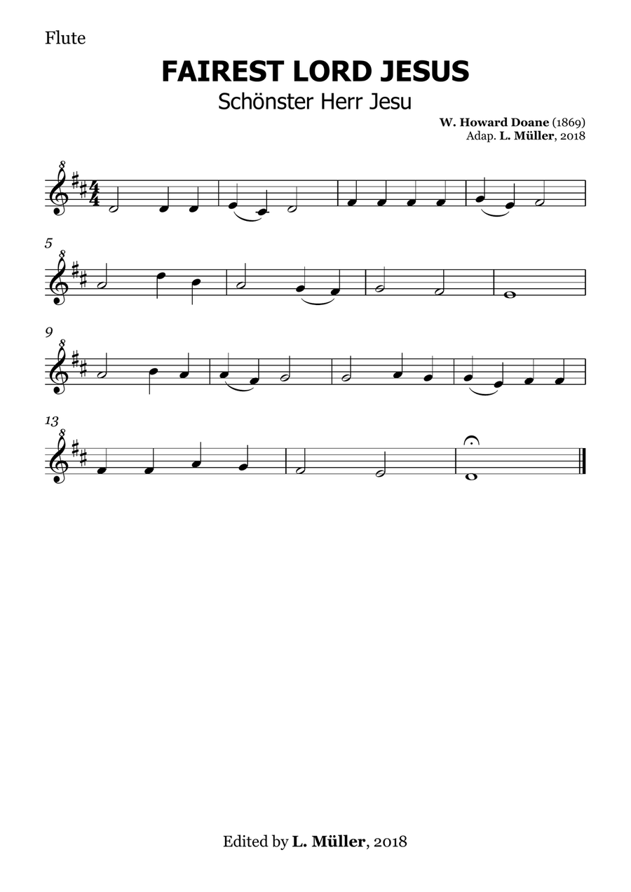 Fairest Lord Jesus - for Beginner Orchestra. (with chords) Chamber Music scores gallery preview page 5