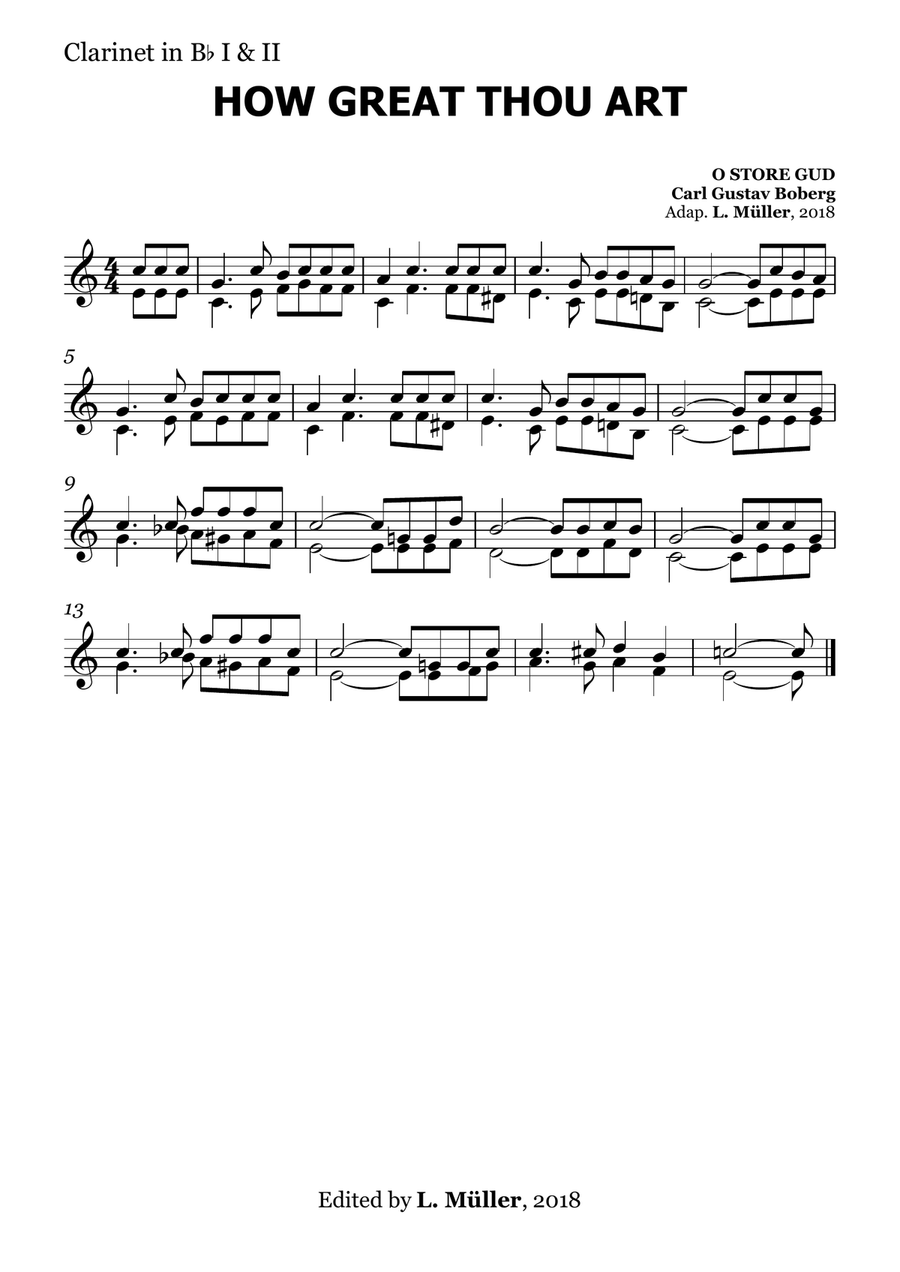 How Great Thou Art - for Beginner Orchestra. (with chords) Chamber Music scores gallery preview page 6
