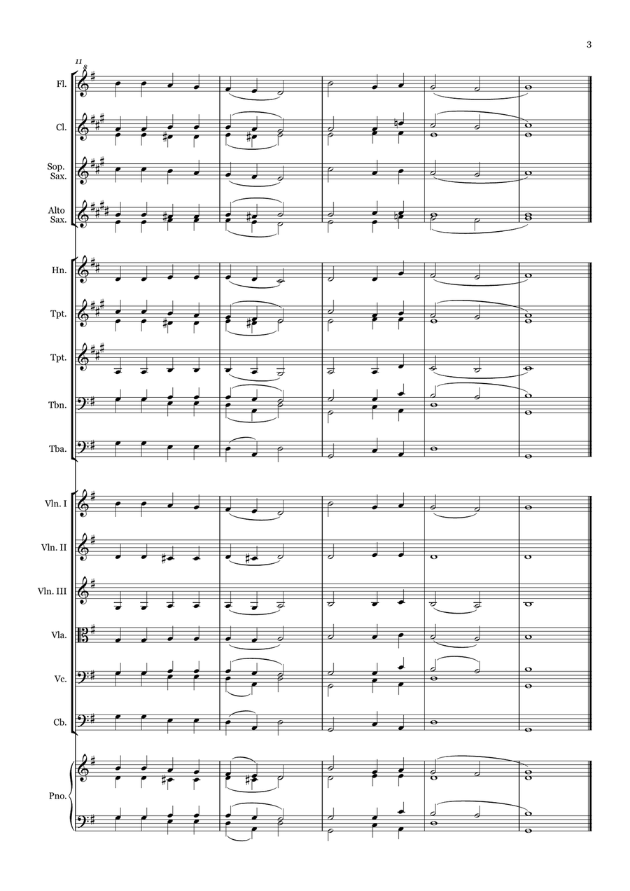 Praise Ye the Father - for Beginner Orchestra. Chamber Music scores gallery preview page 3