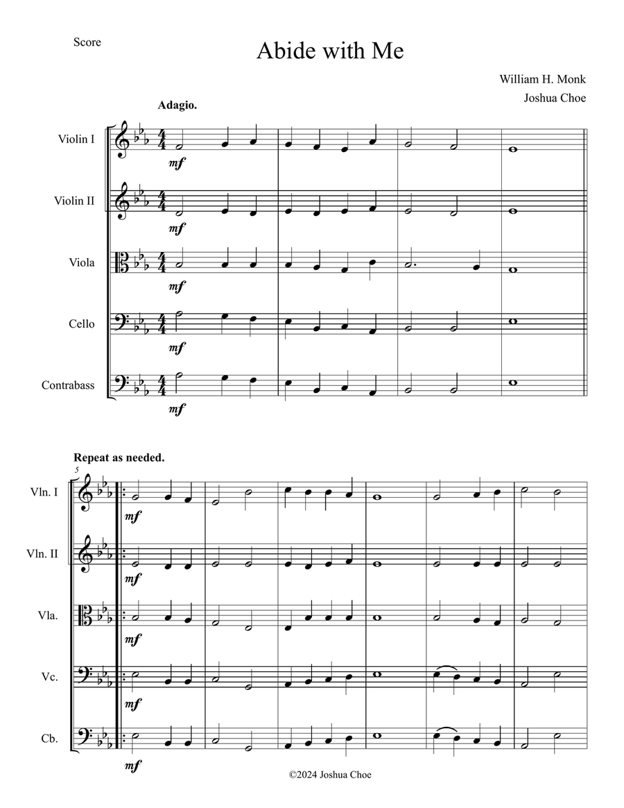 Abide with Me String Orchestra scores gallery preview page 3