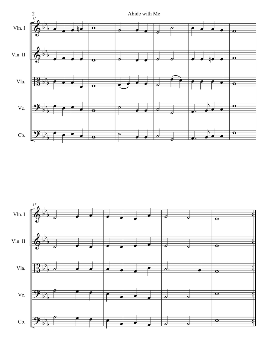 Abide with Me String Orchestra scores gallery preview page 4