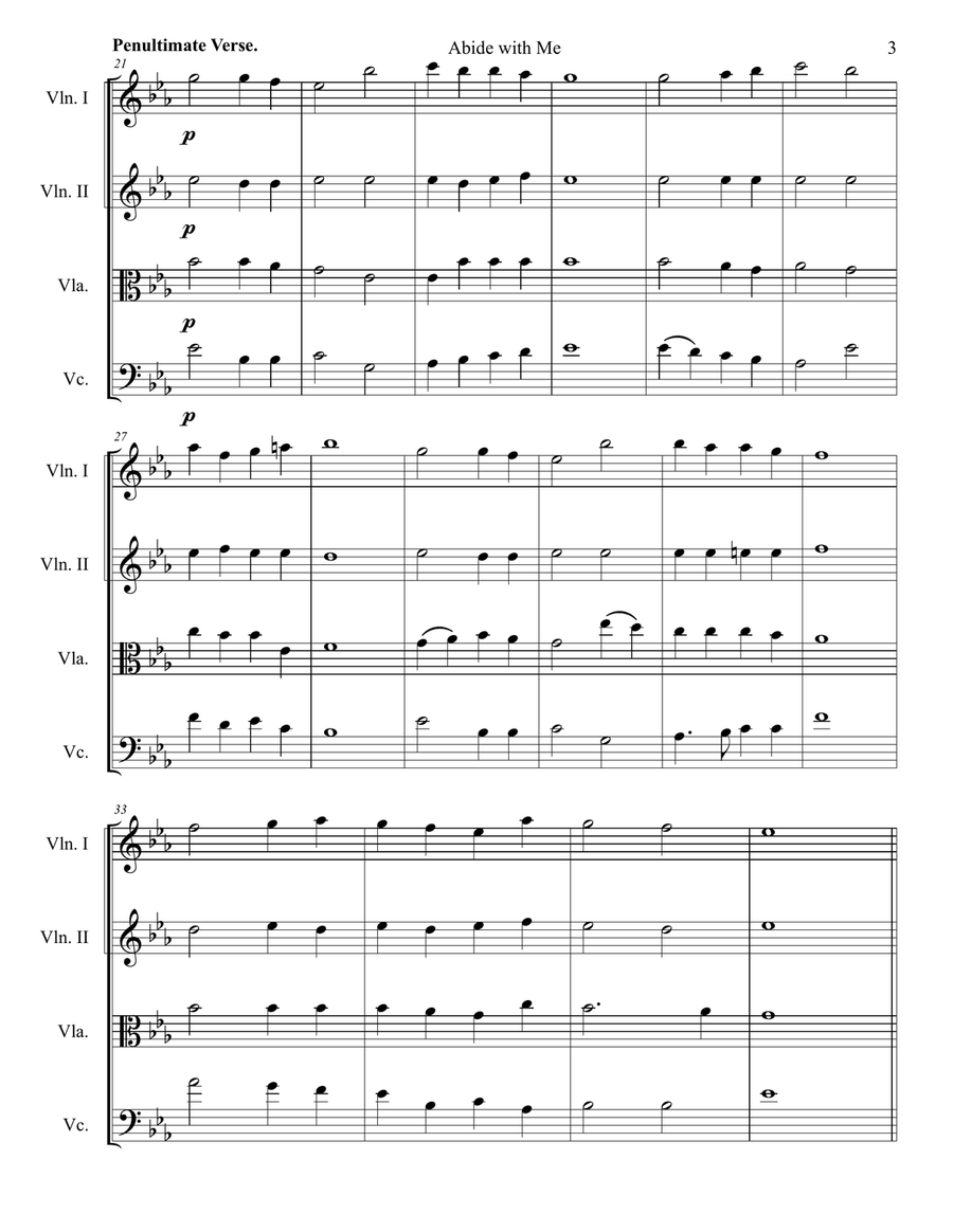 Abide with Me String Orchestra scores gallery preview page 5