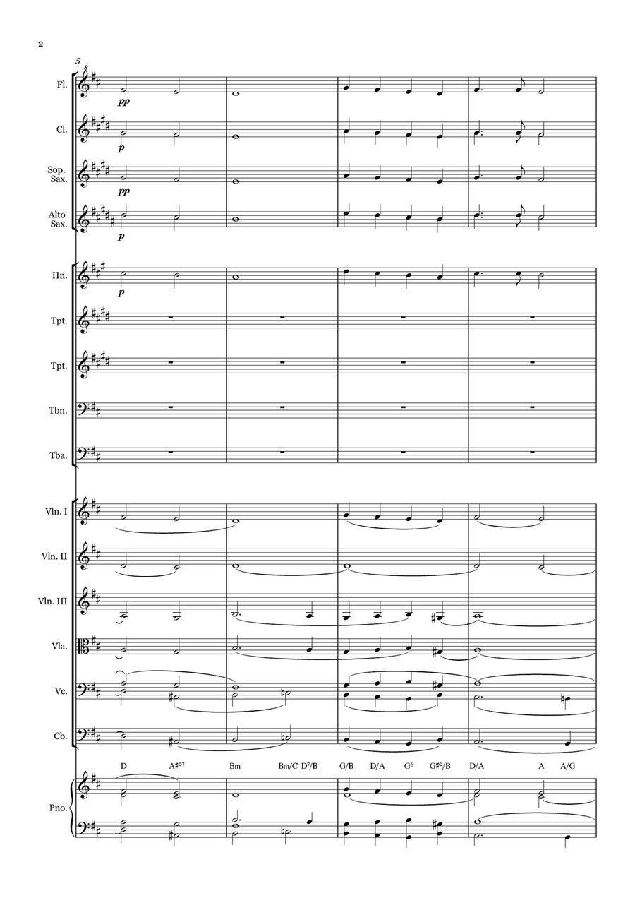 Lead me, Lord - for Beginner Orchestra. (with chords) Chamber Music scores gallery preview page 2