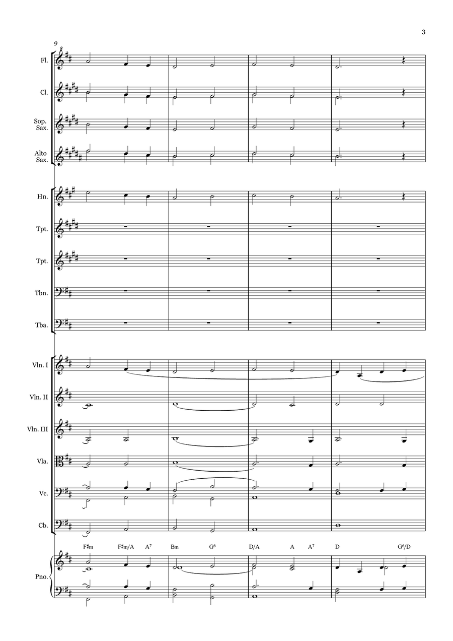 Lead me, Lord - for Beginner Orchestra. (with chords) Chamber Music scores gallery preview page 3