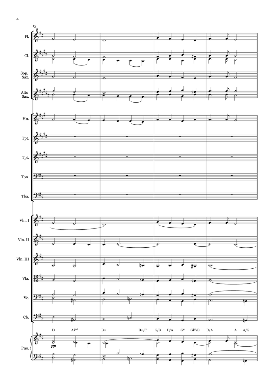 Lead me, Lord - for Beginner Orchestra. (with chords) Chamber Music scores gallery preview page 4