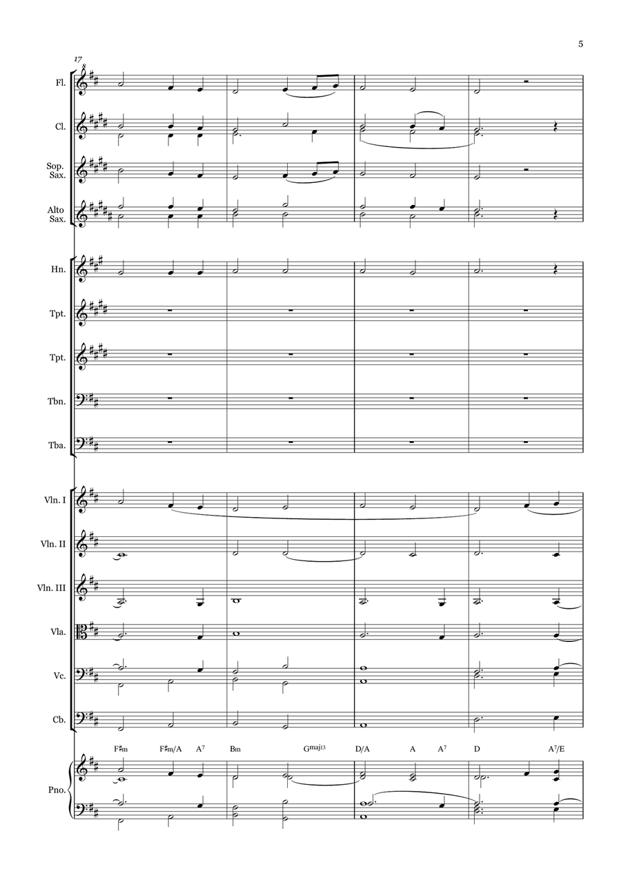 Lead me, Lord - for Beginner Orchestra. (with chords) Chamber Music scores gallery preview page 5