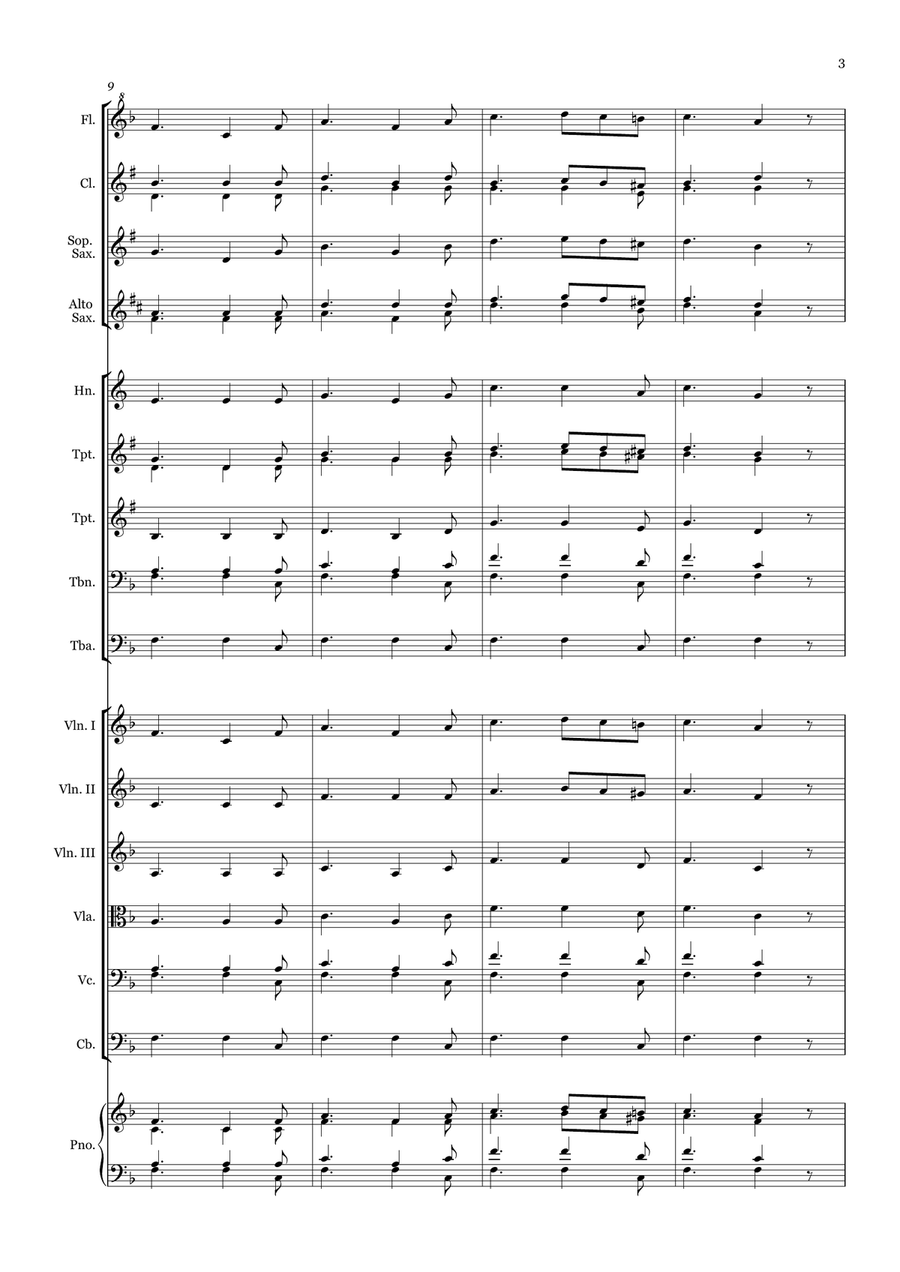 True-hearted, whole-hearted - for Beginner Orchestra. Chamber Music scores gallery preview page 3