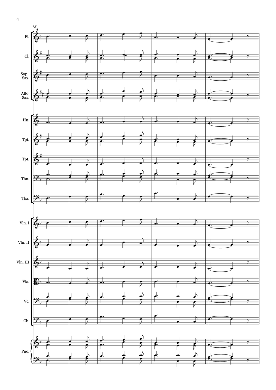 True-hearted, whole-hearted - for Beginner Orchestra. Chamber Music scores gallery preview page 4