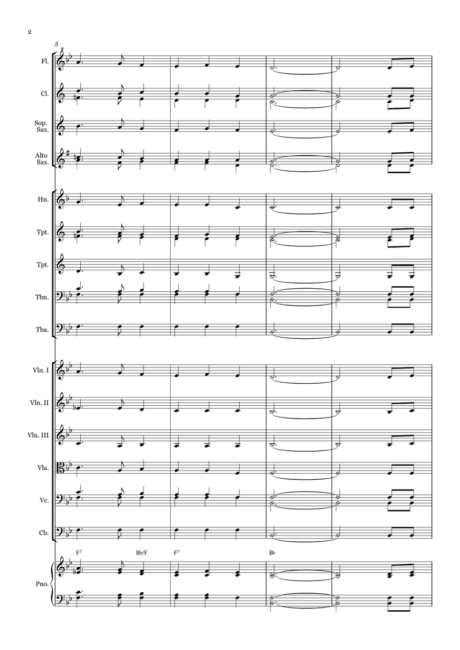 The Old Rugged Cross - for Beginner Orchestra. (with chords) Chamber Music scores gallery preview page 2