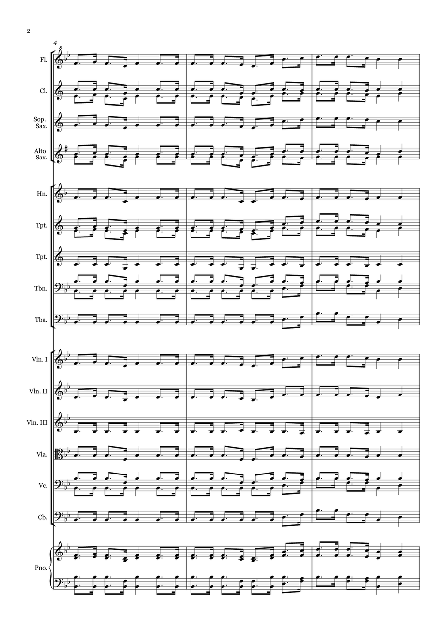 Mine Eyes Have Seen the Glory - for Beginner Orchestra. Chamber Music scores gallery preview page 2