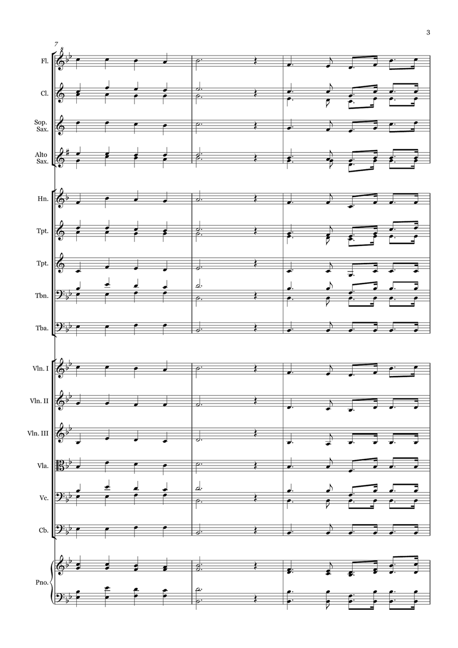 Mine Eyes Have Seen the Glory - for Beginner Orchestra. Chamber Music scores gallery preview page 3