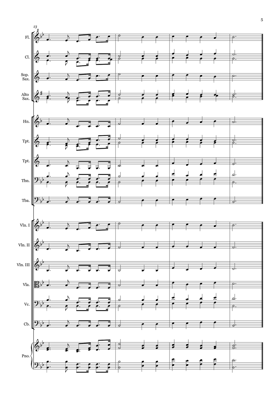 Mine Eyes Have Seen the Glory - for Beginner Orchestra. Chamber Music scores gallery preview page 5