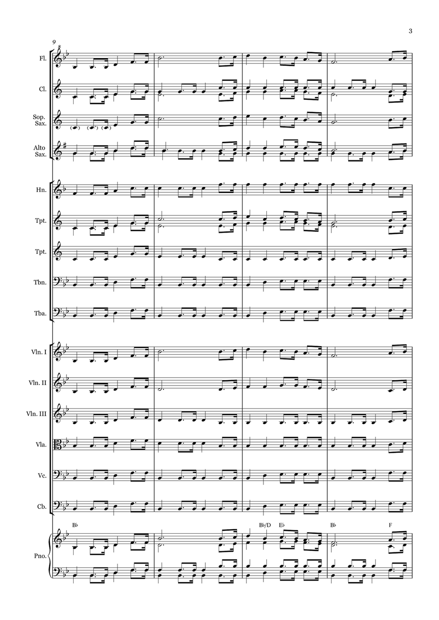Christ Arose - for Beginner Orchestra. (with chords) Chamber Music scores gallery preview page 3