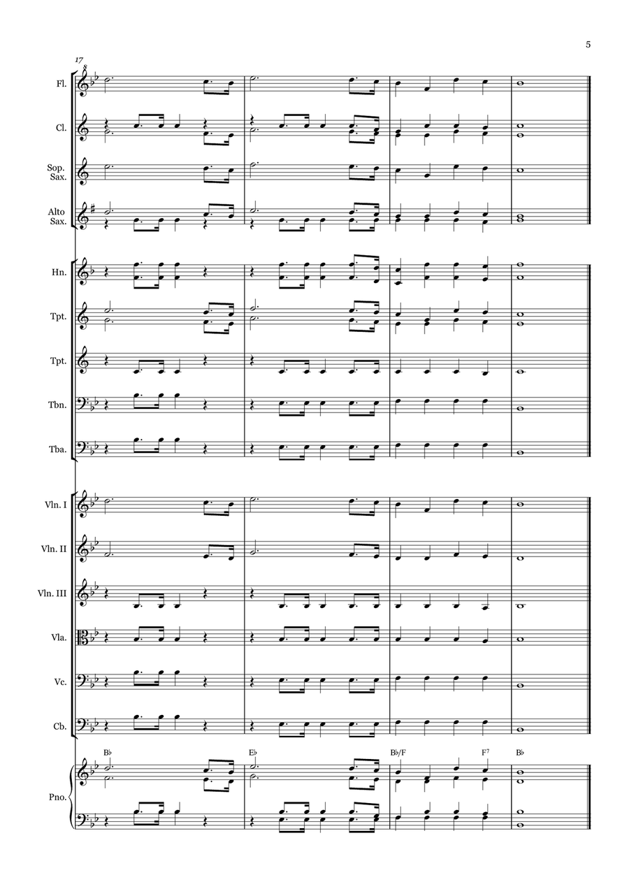 Christ Arose - for Beginner Orchestra. (with chords) Chamber Music scores gallery preview page 5