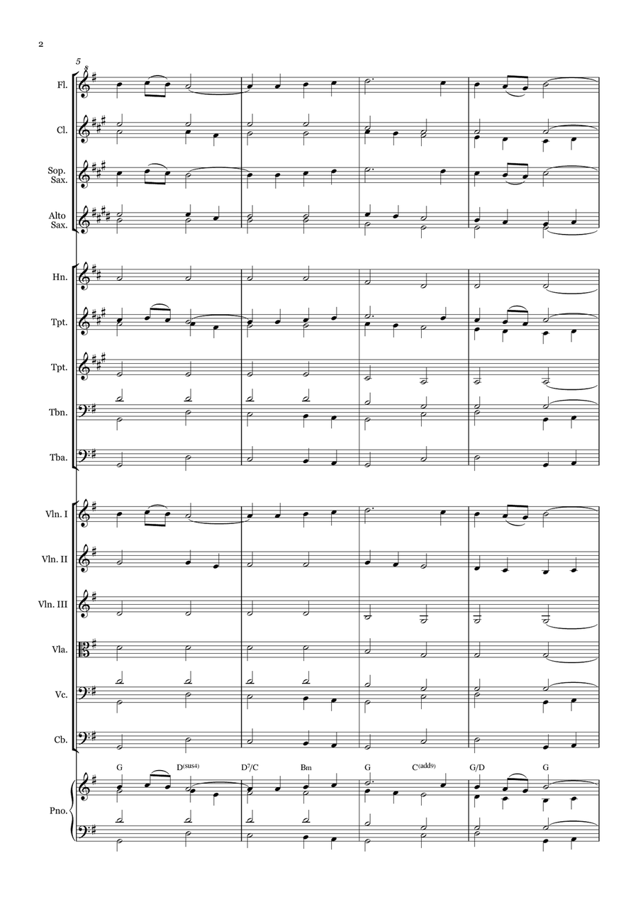 When I Survey The Wondrous Cross - for Beginner Orchestra. (with chords) Chamber Music scores gallery preview page 2