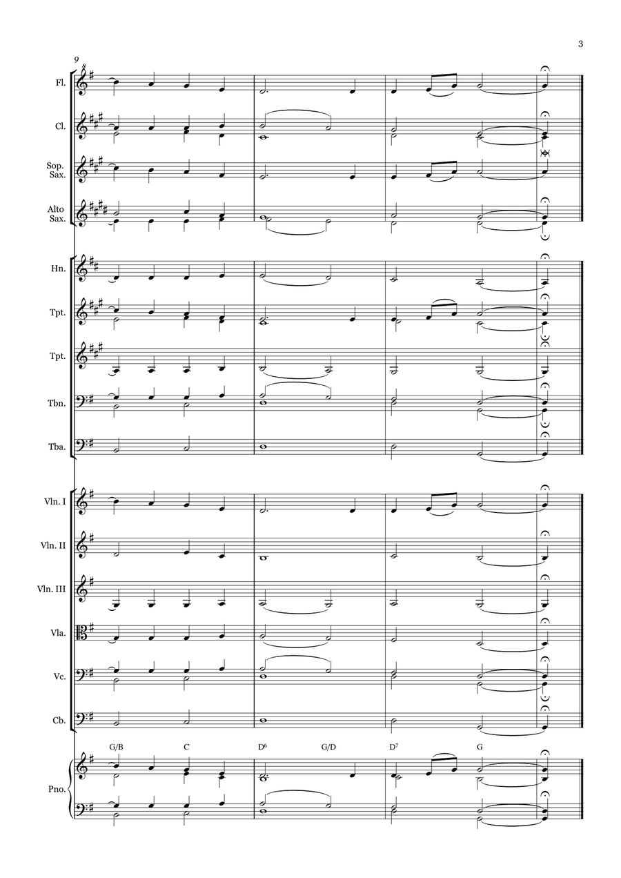 When I Survey The Wondrous Cross - for Beginner Orchestra. (with chords) Chamber Music scores gallery preview page 3