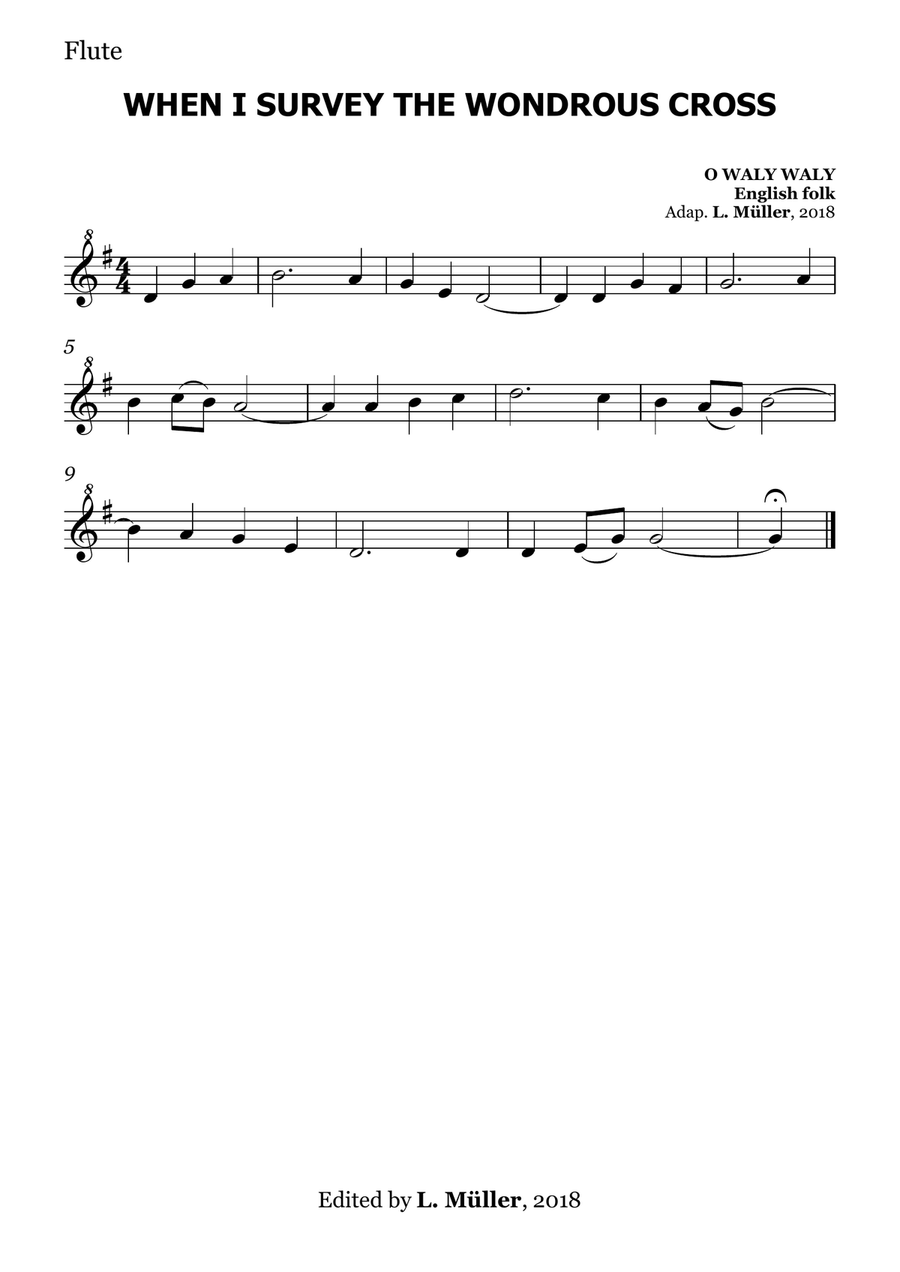 When I Survey The Wondrous Cross - for Beginner Orchestra. (with chords) Chamber Music scores gallery preview page 4