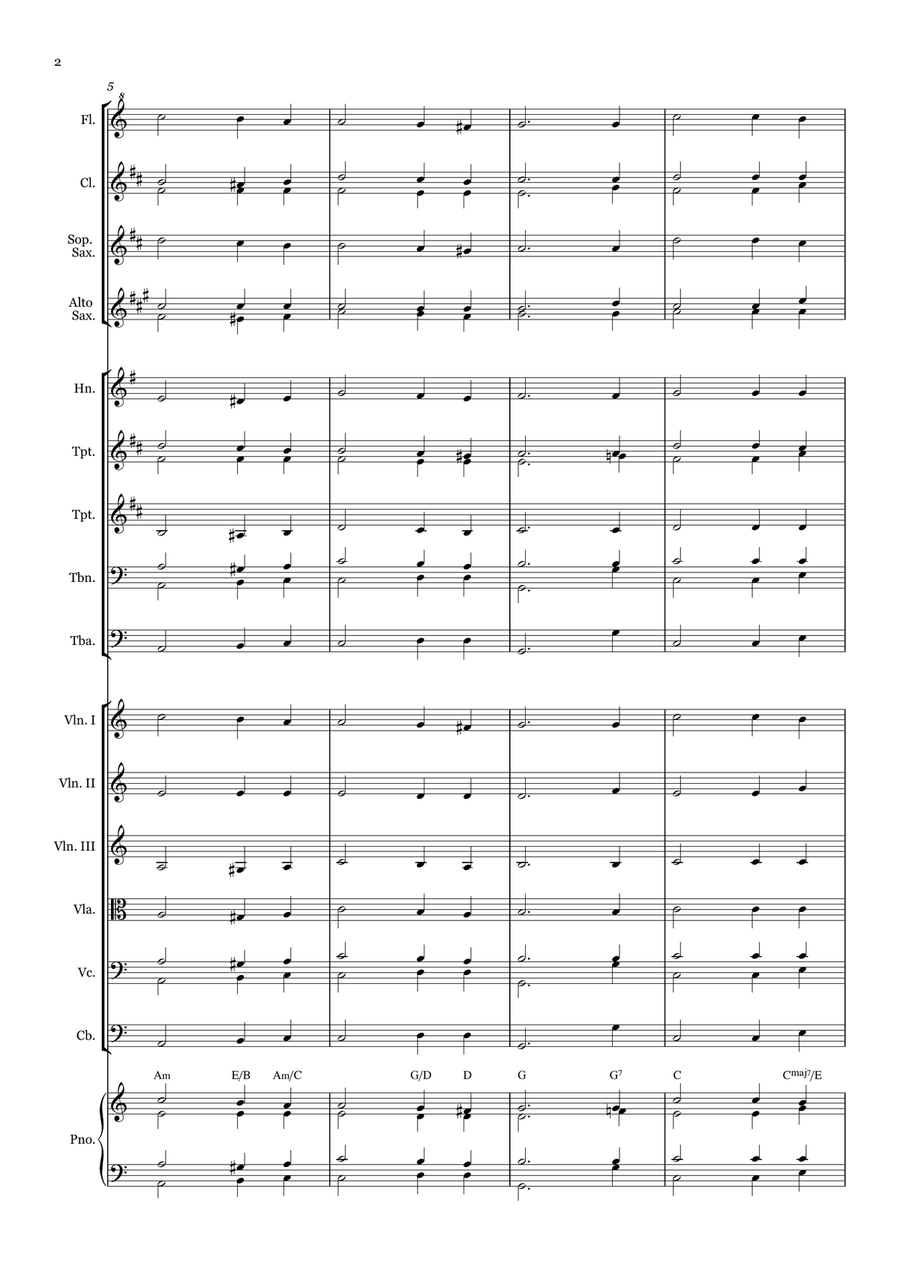 It Is Well with My Soul - for Beginner Orchestra. (with chords) Chamber Music scores gallery preview page 2