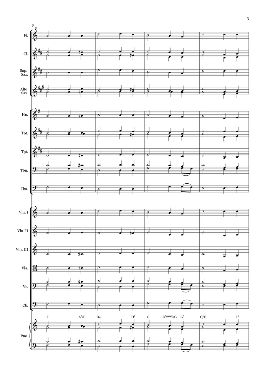 It Is Well with My Soul - for Beginner Orchestra. (with chords) Chamber Music scores gallery preview page 3