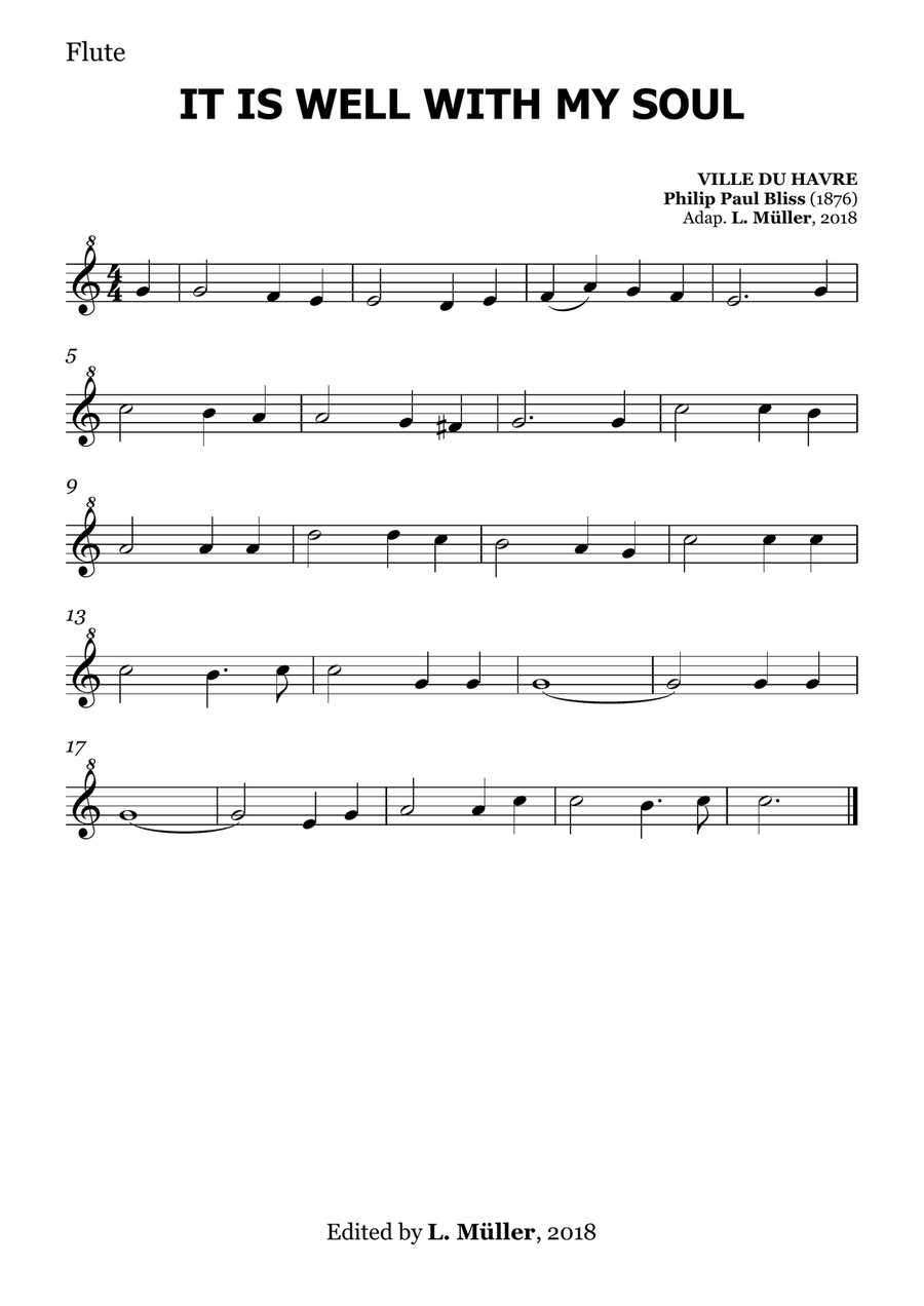 It Is Well with My Soul - for Beginner Orchestra. (with chords) Chamber Music scores gallery preview page 6