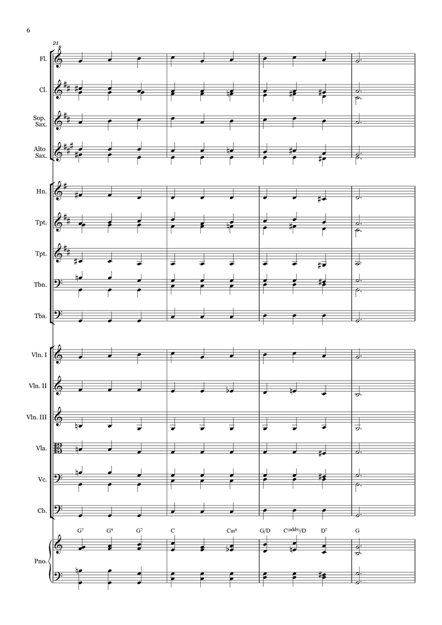 Great Is Thy Faithfulness - for Beginner Orchestra. (with chords) Chamber Music scores gallery preview page 6