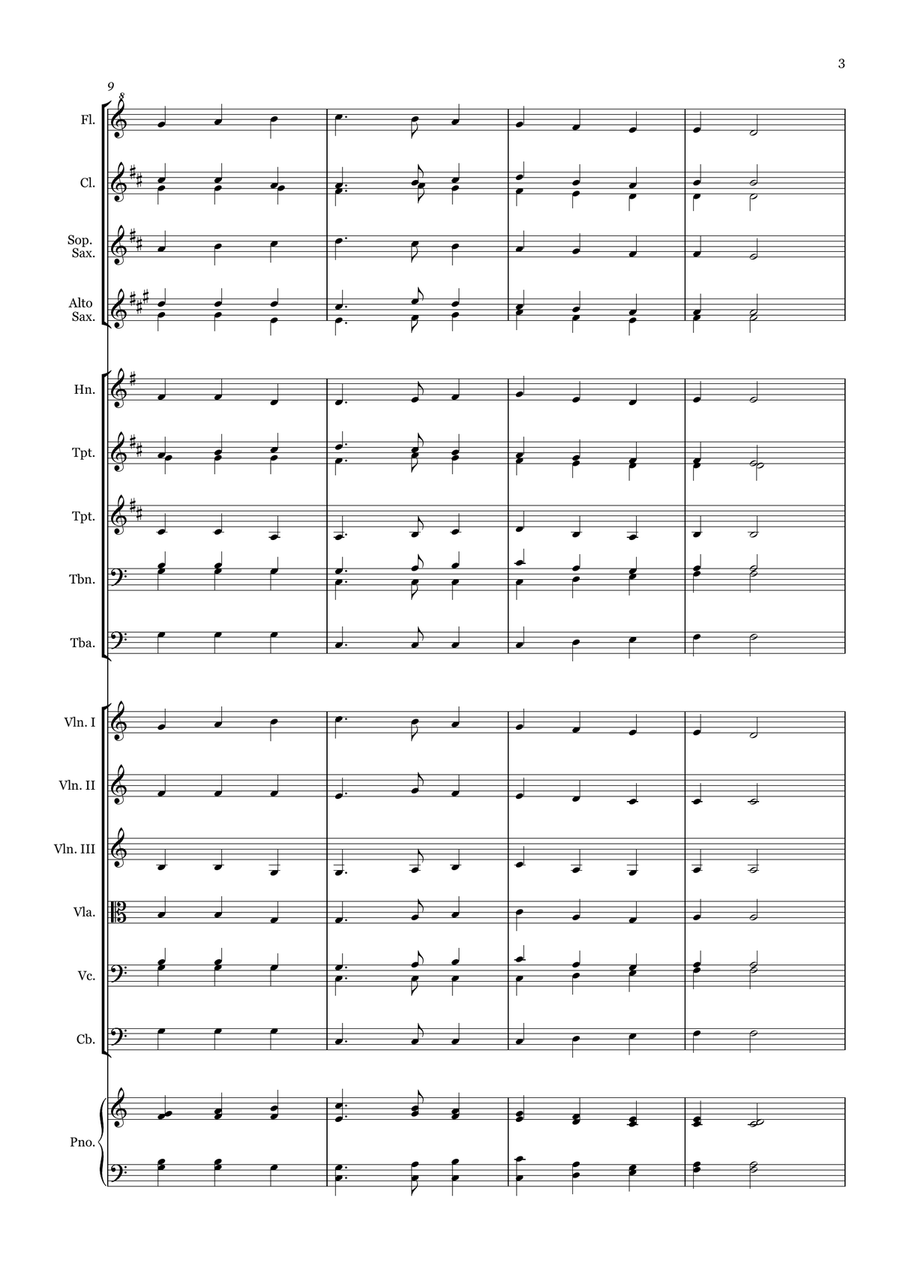 Great Is Thy Faithfulness - for Beginner Orchestra. Chamber Music scores gallery preview page 3