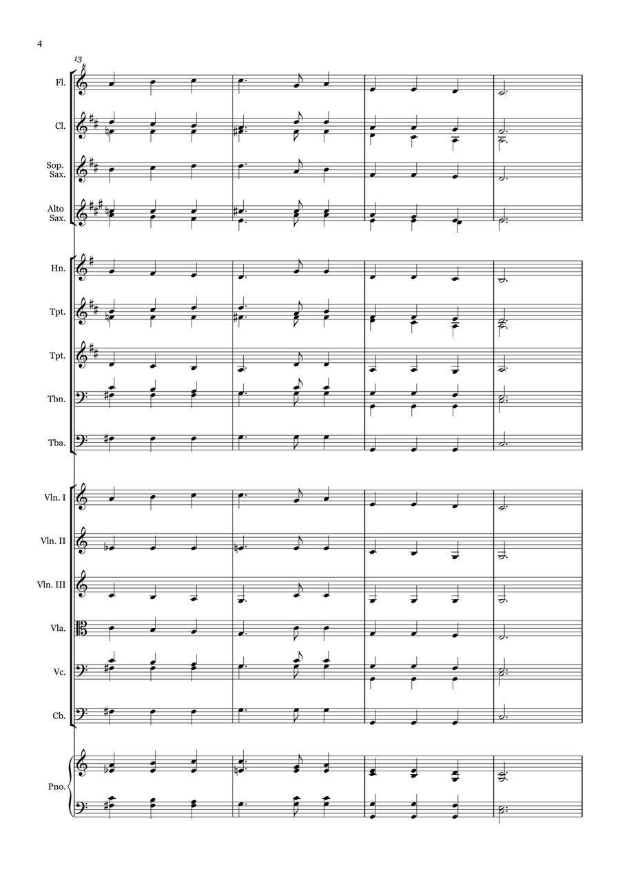 Great Is Thy Faithfulness - for Beginner Orchestra. Chamber Music scores gallery preview page 4