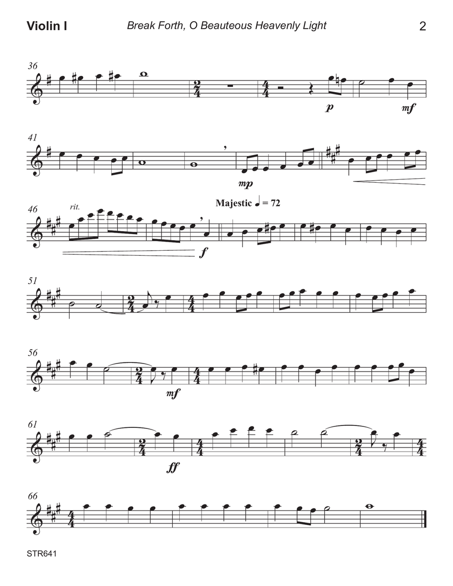 BREAK FORTH O BEAUTEOUS HEAVENLY LIGHT String Quartet scores gallery preview page 5